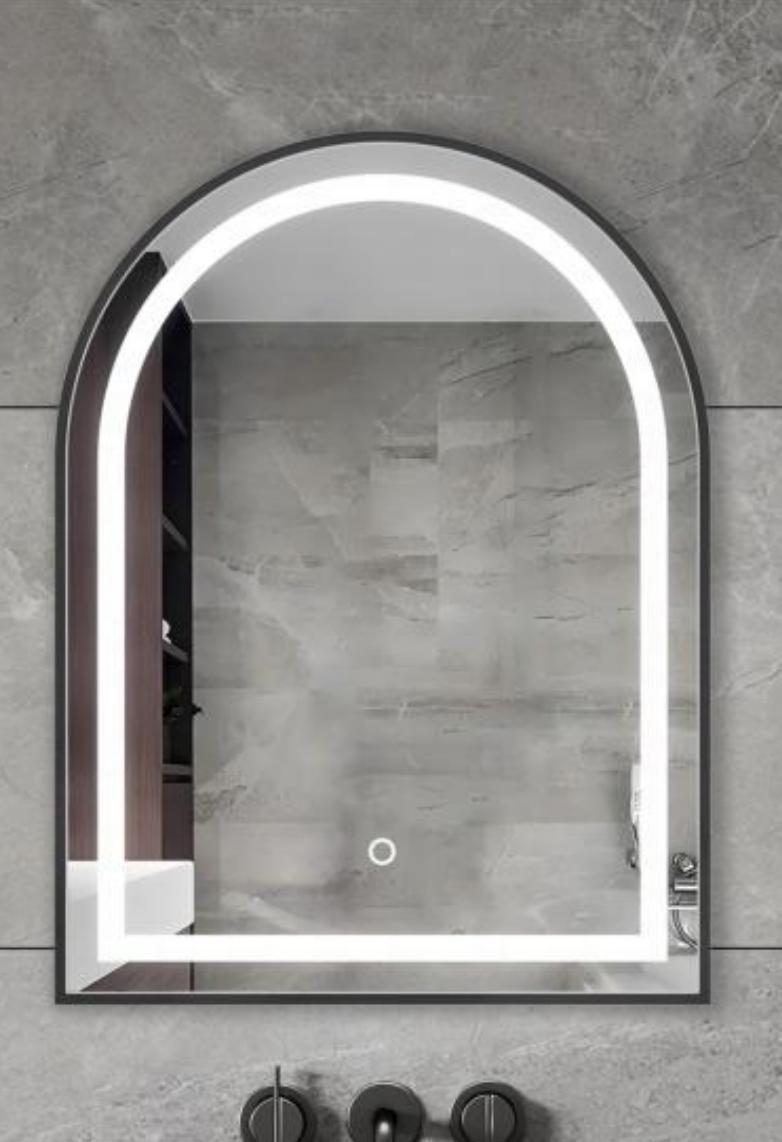 LED Arch Mirror – Black Frame